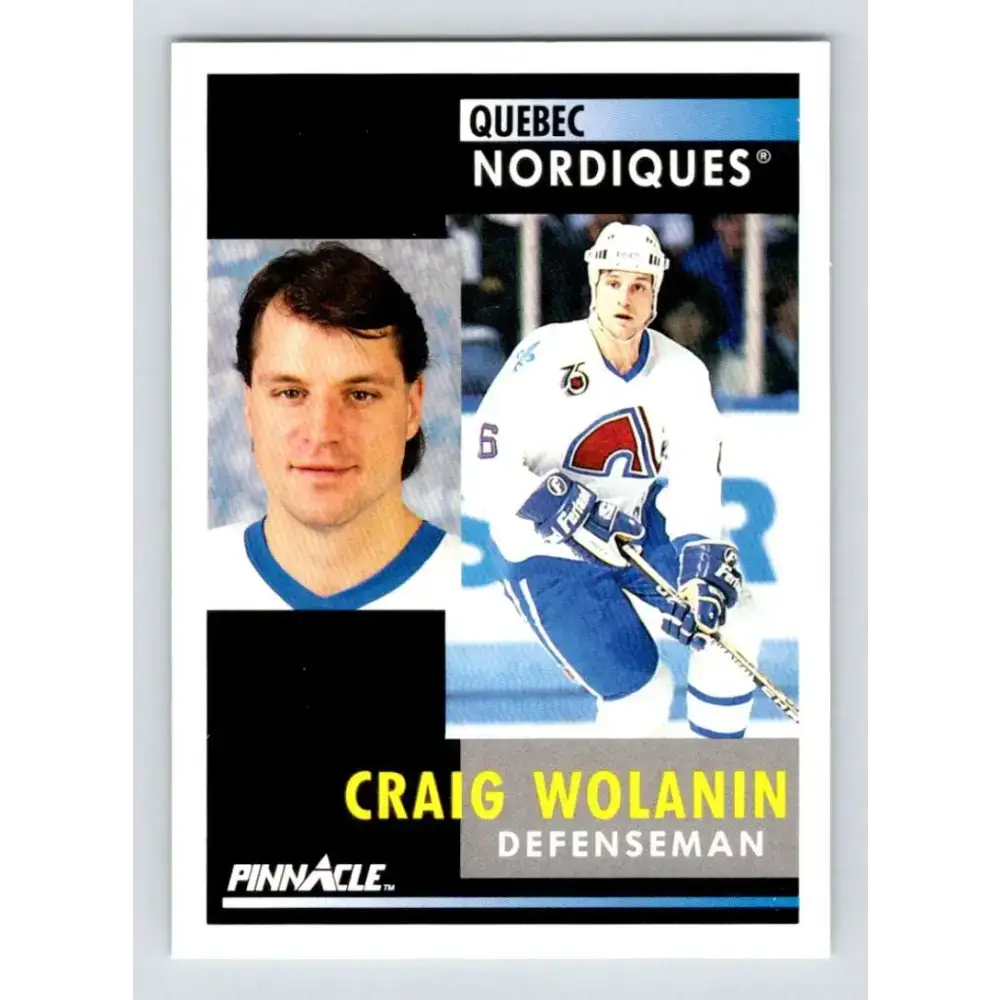 1991-92 Pinnacle #217 Craig Wolanin NM-MT Quebec Nordiques Hockey Card - Hockey Card Single