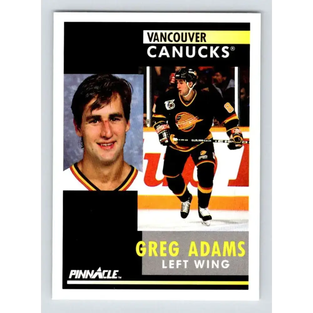 1991-92 Pinnacle #218 Greg Adams NM-MT Vancouver Canucks Hockey Card - Hockey Card Single