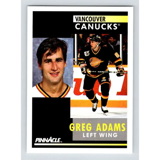 1991-92 Pinnacle #218 Greg Adams NM-MT Vancouver Canucks Hockey Card - Hockey Card Single