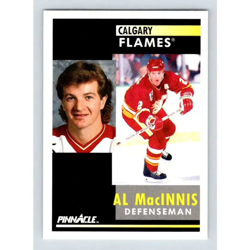1991-92 Pinnacle #220 Al MacInnis NM-MT Calgary Flames Hockey Card - Hockey Card Single