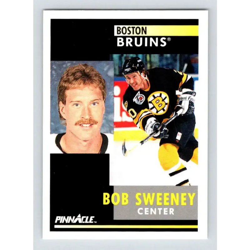 1991-92 Pinnacle #222 Bob Sweeney NM-MT Boston Bruins Hockey Card - Hockey Card Single