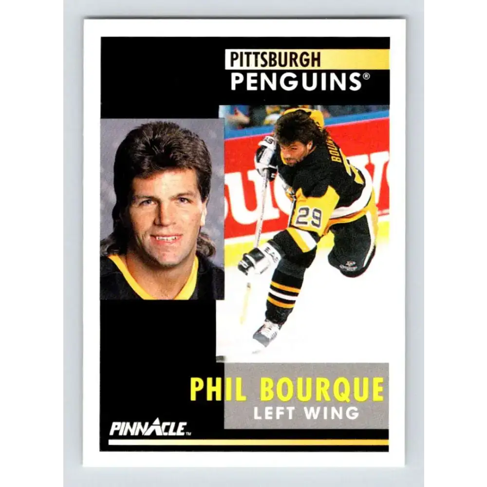1991-92 Pinnacle #227 Phil Bourque NM-MT Pittsburgh Penguins Hockey Card - Hockey Card Single
