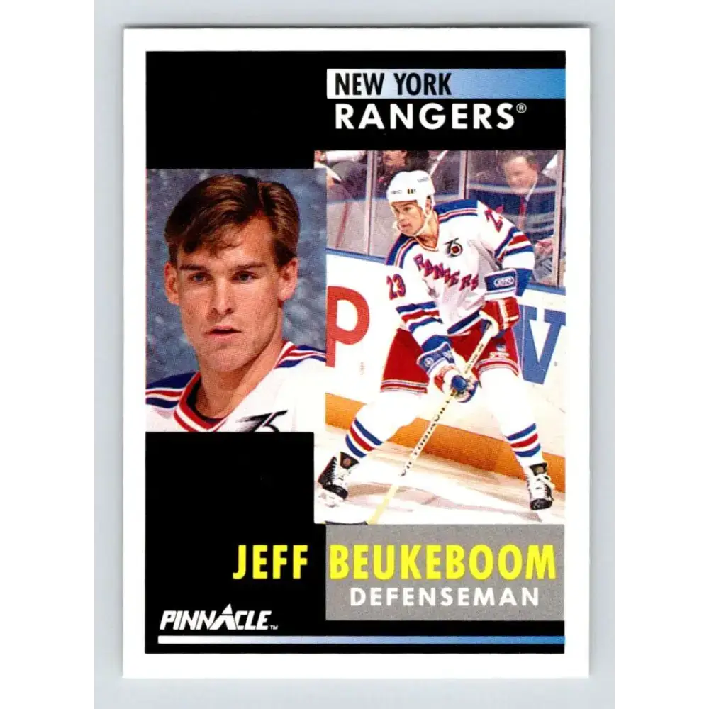 1991-92 Pinnacle #229 Jeff Beukeboom NM-MT New York Rangers Hockey Card - Hockey Card Single