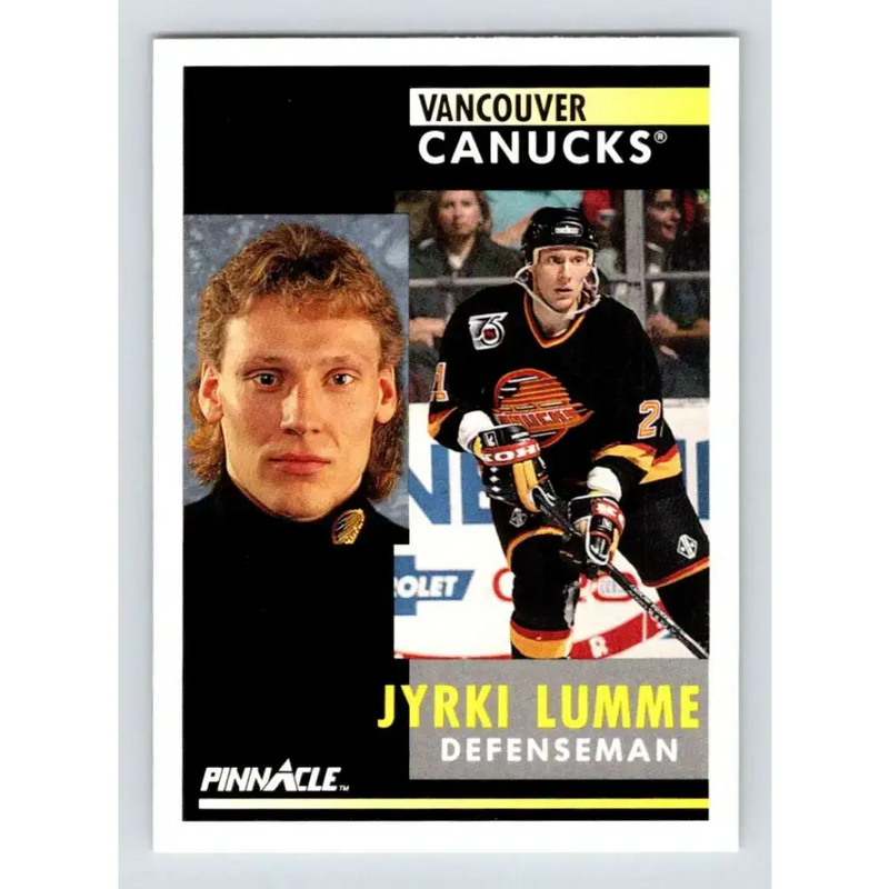 1991-92 Pinnacle #237 Jyrki Lumme NM-MT Vancouver Canucks Hockey Card - Hockey Card Single