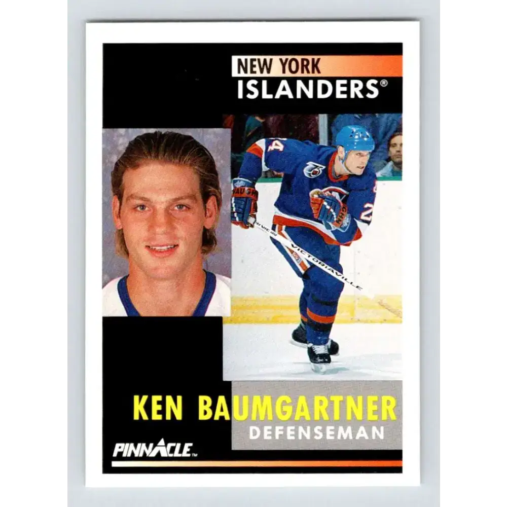 1991-92 Pinnacle #239 Ken Baumgartner NM-MT New York Islanders Hockey Card - Hockey Card Single