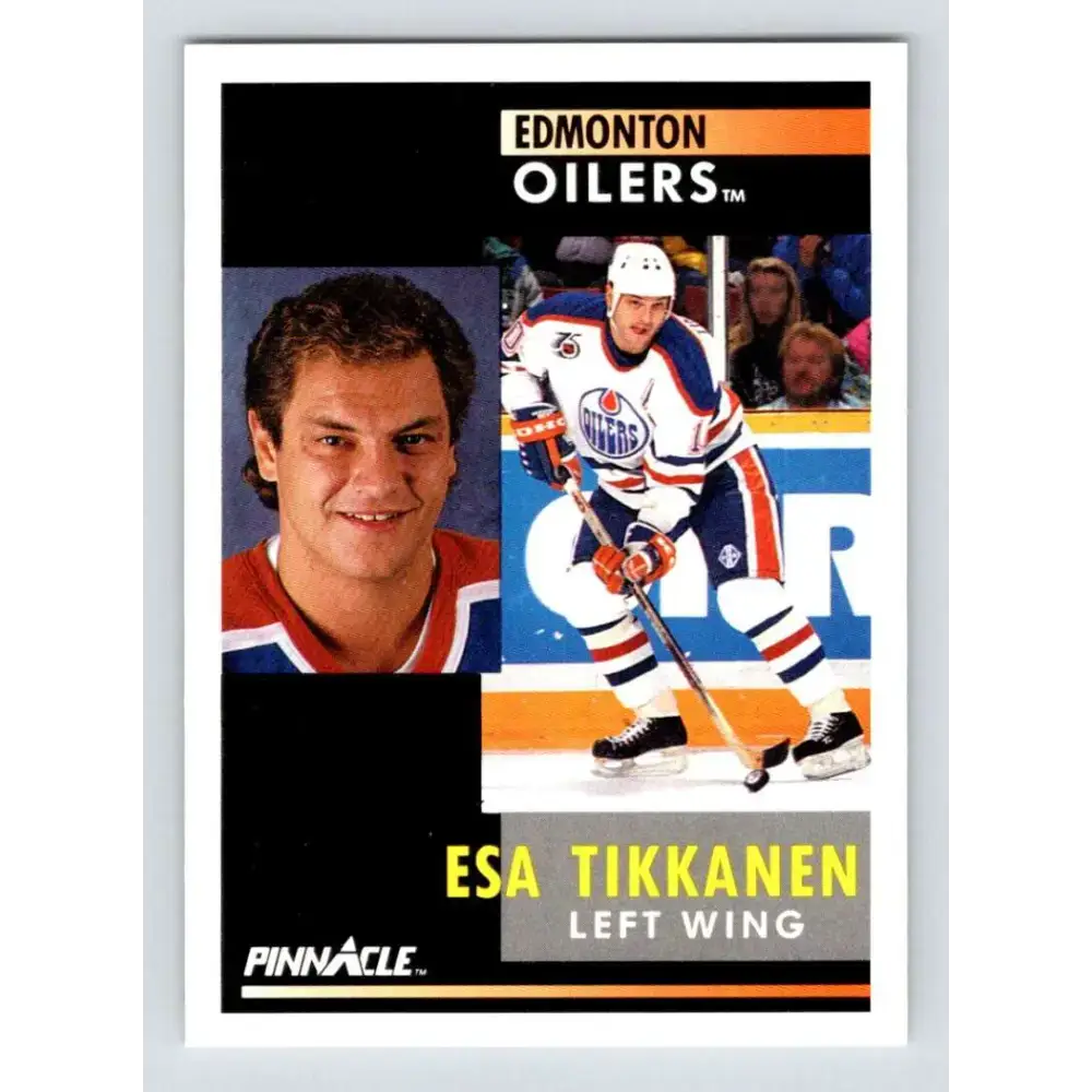 1991-92 Pinnacle #24 Esa Tikkanen NM-MT Edmonton Oilers Hockey Card - Hockey Card Single