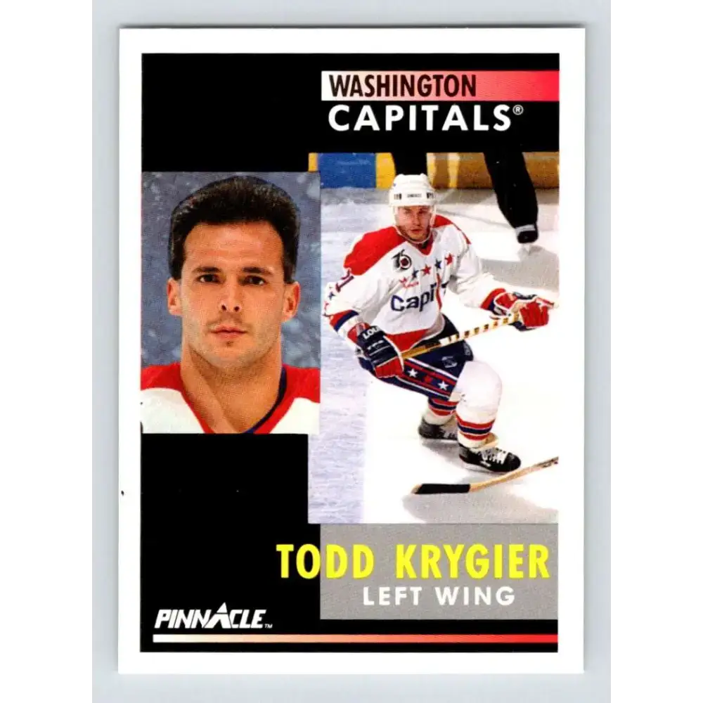 1991-92 Pinnacle #242 Todd Krygier NM-MT Washington Capitals Hockey Card - Hockey Card Single