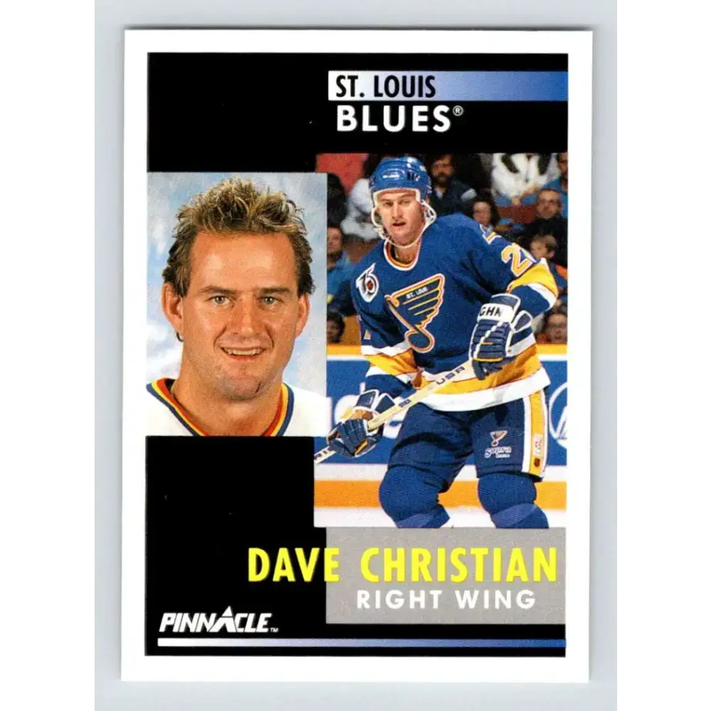 1991-92 Pinnacle #244 Dave Christian NM-MT St. Louis Blues Hockey Card - Hockey Card Single