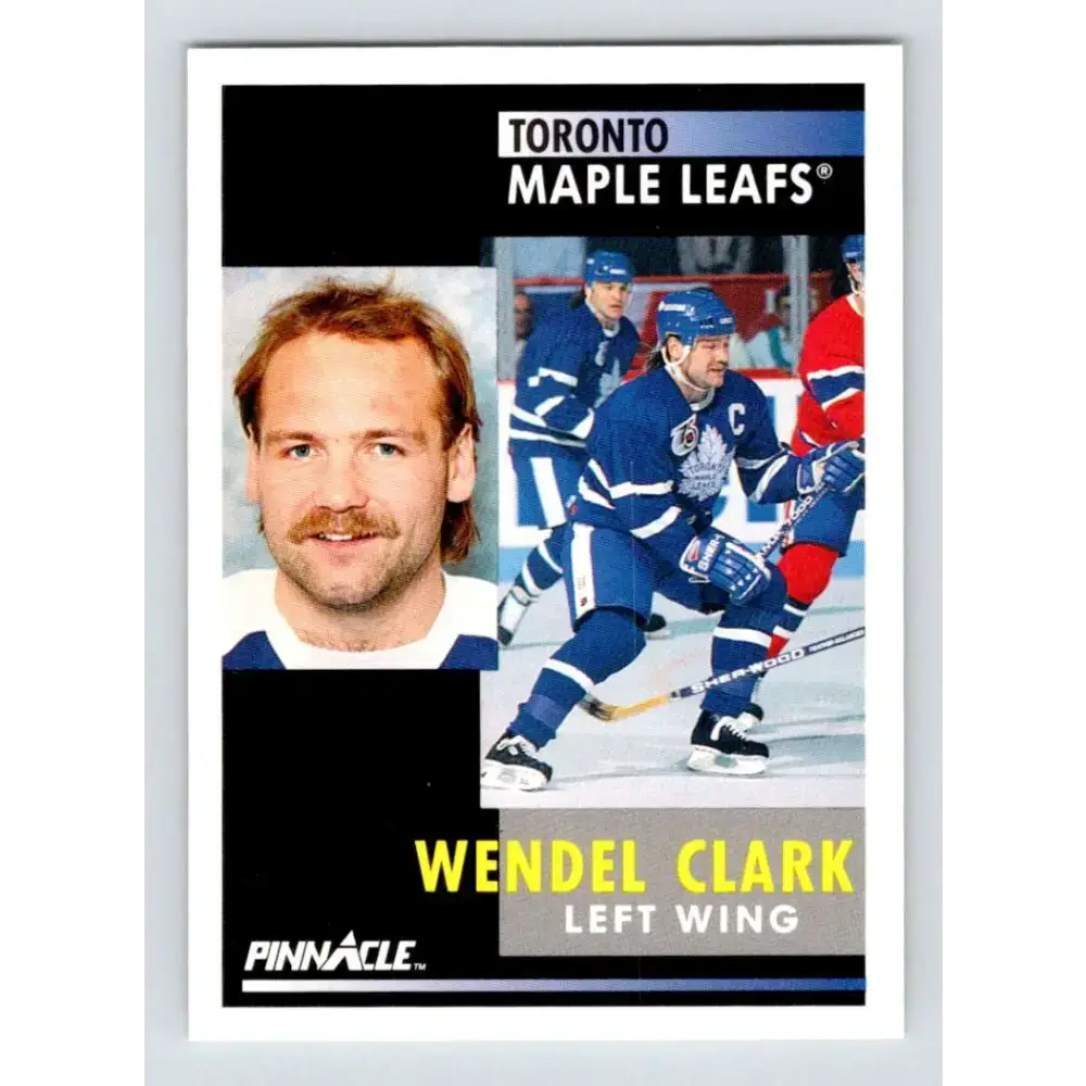1991-92 Pinnacle #250 Wendel Clark NM-MT Toronto Maple Leafs Hockey Card - Hockey Card Single