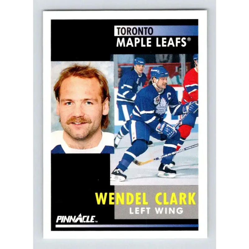 1991-92 Pinnacle #250 Wendel Clark NM-MT Toronto Maple Leafs Hockey Card - Hockey Card Single