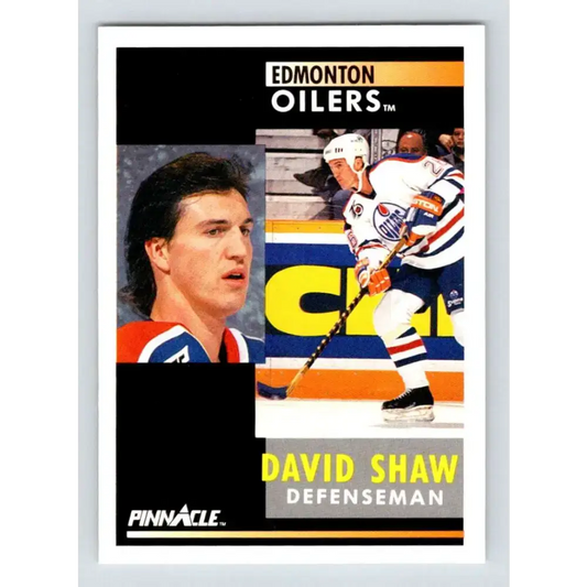 1991-92 Pinnacle #251 David Shaw NM-MT Edmonton Oilers Hockey Card - Hockey Card Single