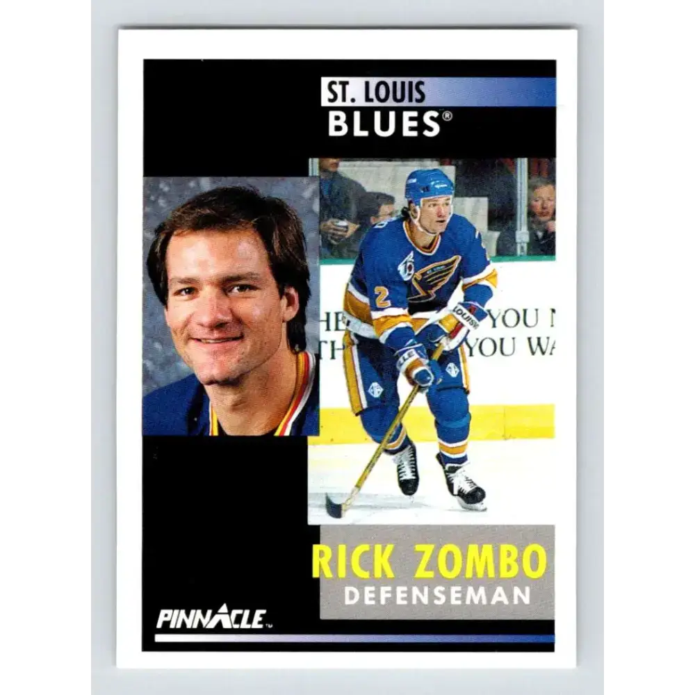 1991-92 Pinnacle #259 Rick Zombo NM-MT St. Louis Blues Hockey Card - Hockey Card Single