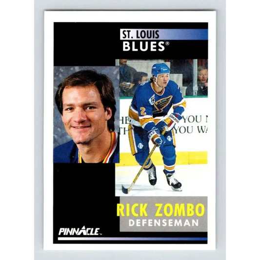 1991-92 Pinnacle #259 Rick Zombo NM-MT St. Louis Blues Hockey Card - Hockey Card Single