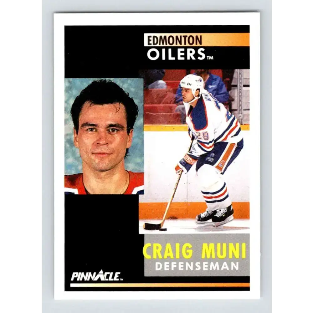 1991-92 Pinnacle #262 Craig Muni NM-MT Edmonton Oilers Hockey Card - Hockey Card Single