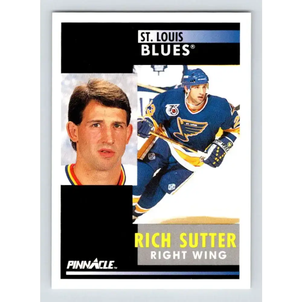 1991-92 Pinnacle #268 Rich Sutter NM-MT St. Louis Blues Hockey Card - Hockey Card Single