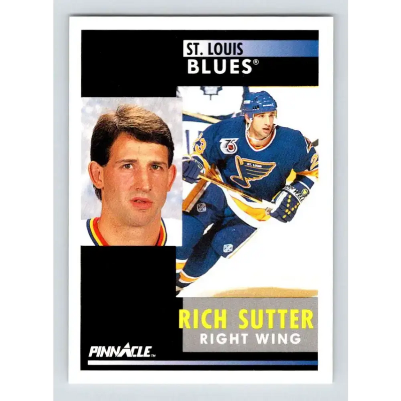 1991-92 Pinnacle #268 Rich Sutter NM-MT St. Louis Blues Hockey Card - Hockey Card Single