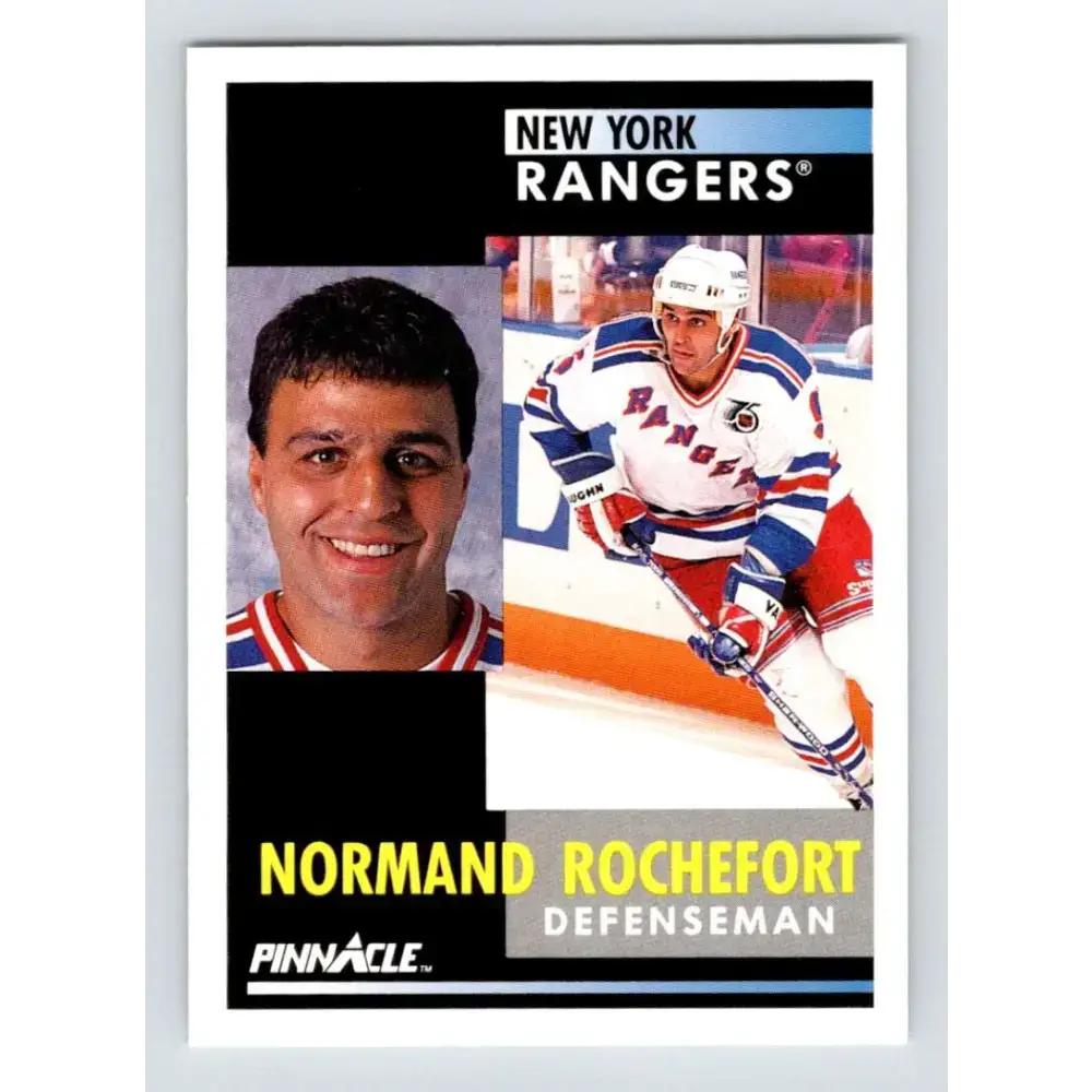 1991-92 Pinnacle #273 Normand Rochefort NM-MT New York Rangers Hockey Card - Hockey Card Single