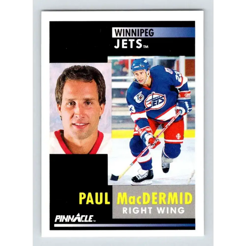 1991-92 Pinnacle #279 Paul MacDermid NM-MT Winnipeg Jets Hockey Card - Hockey Card Single