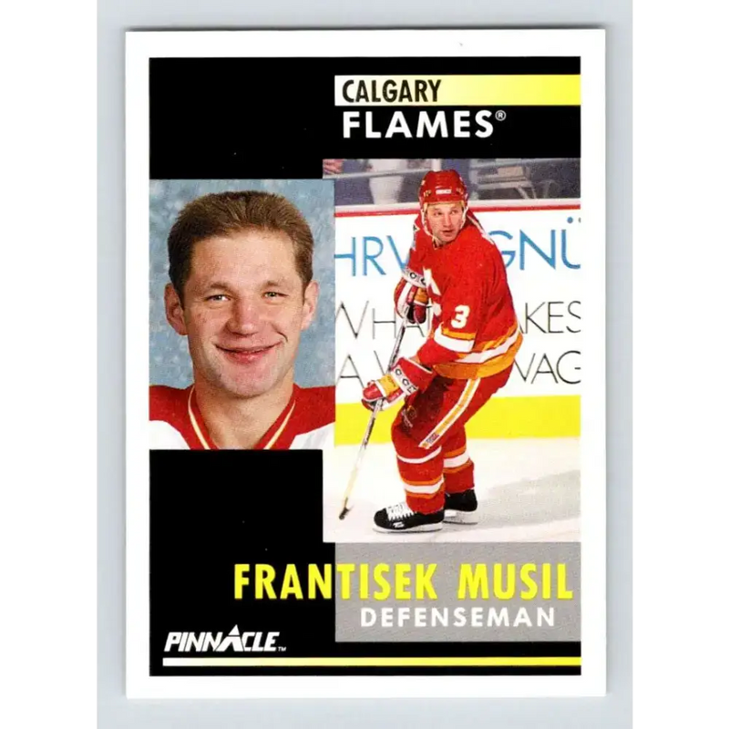 1991-92 Pinnacle #282 Frank Musil NM-MT Calgary Flames Hockey Card - Hockey Card Single
