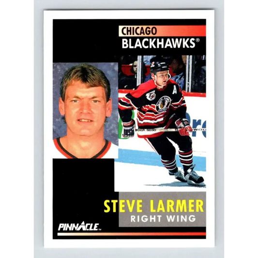 1991-92 Pinnacle #29 Steve Larmer NM-MT Chicago Blackhawks Hockey Card - Hockey Card Single