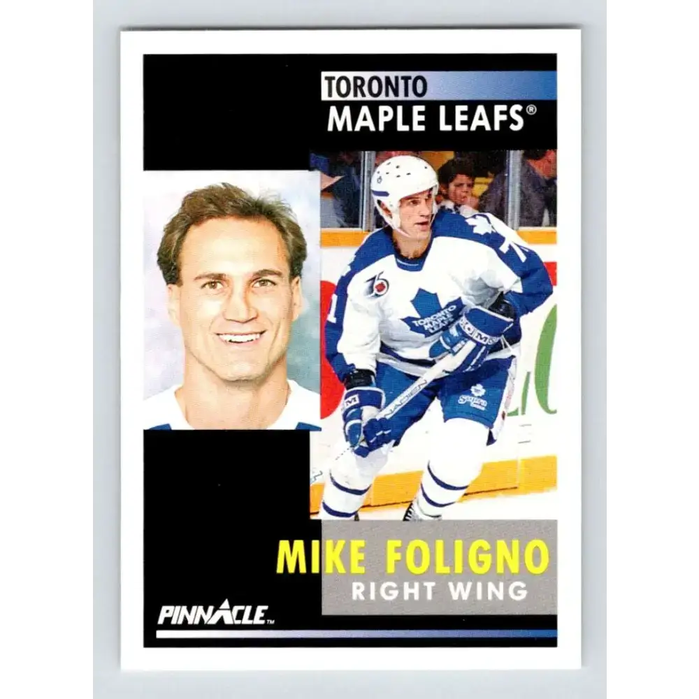 1991-92 Pinnacle #292 Mike Foligno NM-MT Toronto Maple Leafs Hockey Card - Hockey Card Single
