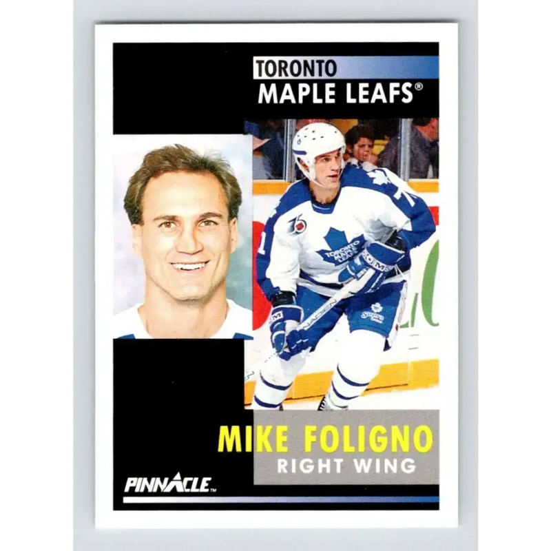 1991-92 Pinnacle #292 Mike Foligno NM-MT Toronto Maple Leafs Hockey Card - Hockey Card Single
