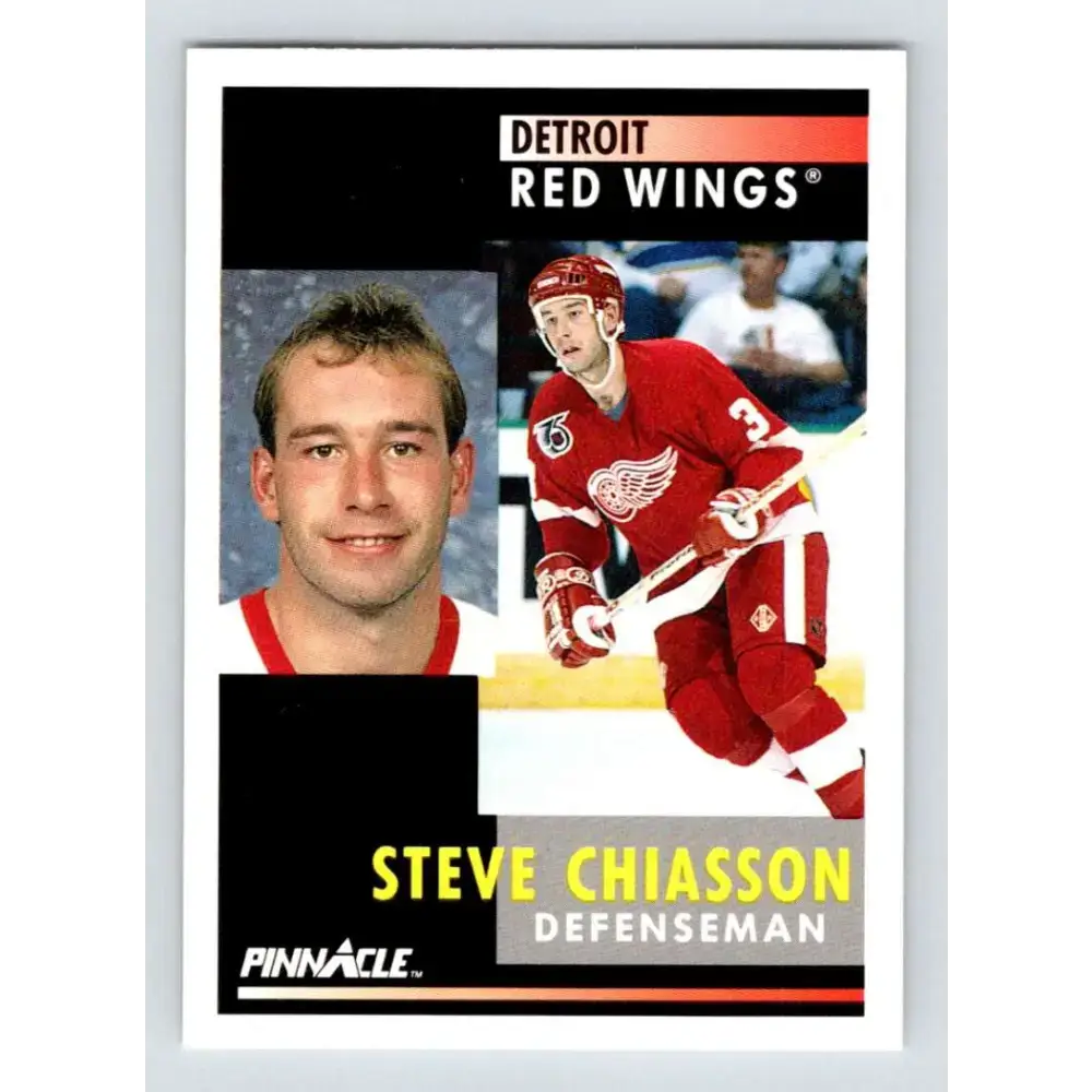1991-92 Pinnacle #298 Steve Chiasson NM-MT Detroit Red Wings Hockey Card - Hockey Card Single