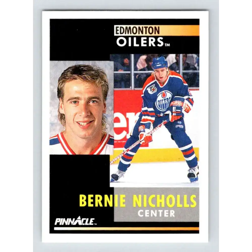 1991-92 Pinnacle #300 Bernie Nicholls NM-MT Edmonton Oilers Hockey Card - Hockey Card Single
