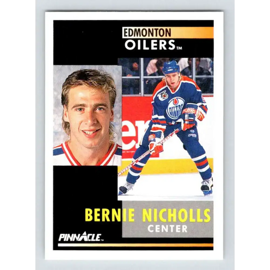 1991-92 Pinnacle #300 Bernie Nicholls NM-MT Edmonton Oilers Hockey Card - Hockey Card Single