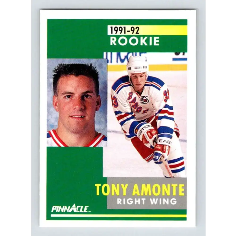1991-92 Pinnacle #301 Tony Amonte NM-MT RC Rookie New York Rangers Hockey Card - Hockey Card Single