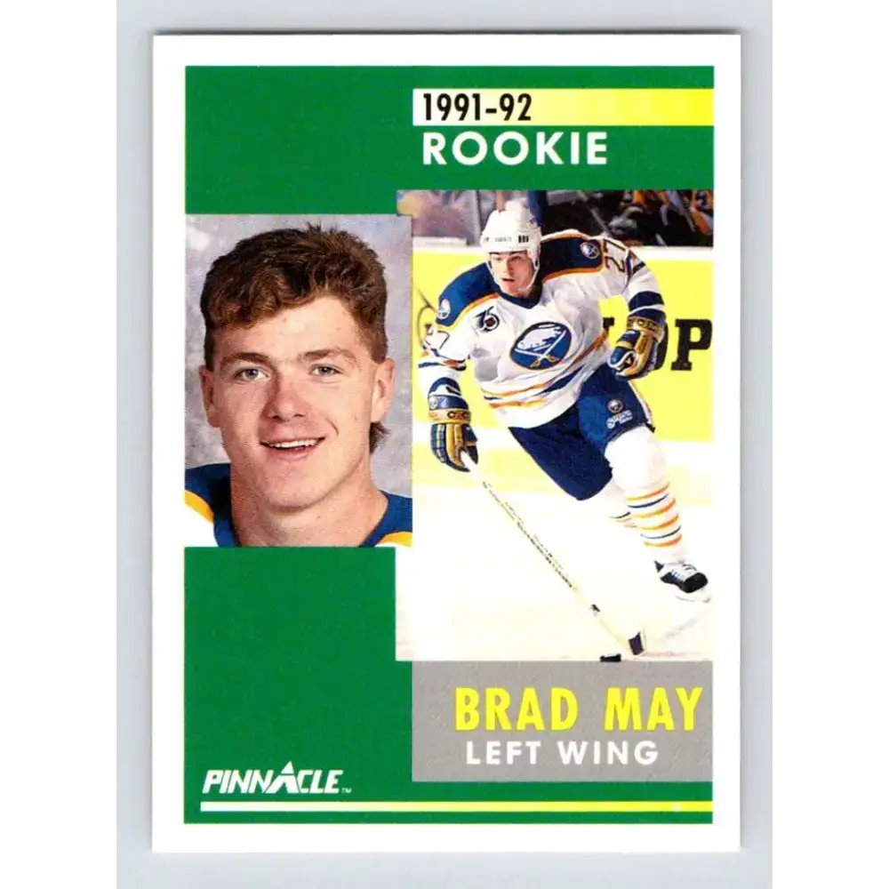 1991-92 Pinnacle #302 Brad May NM-MT Buffalo Sabres Hockey Card - Hockey Card Single