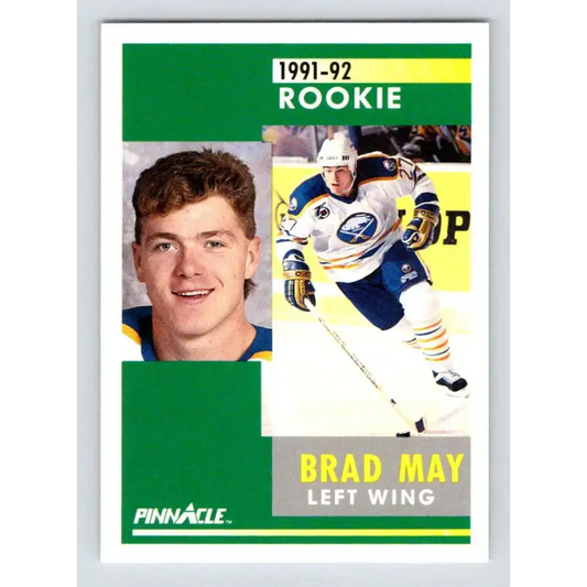 1991-92 Pinnacle #302 Brad May NM-MT Buffalo Sabres Hockey Card - Hockey Card Single