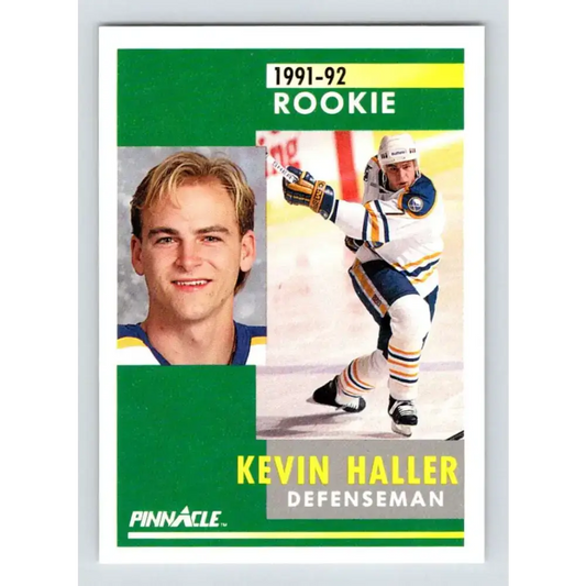 1991-92 Pinnacle #307 Kevin Haller NM-MT RC Rookie Buffalo Sabres Hockey Card - Hockey Card Single
