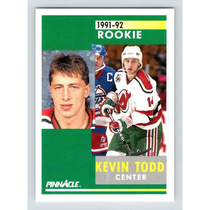 1991-92 Pinnacle #308 Kevin Todd NM-MT RC Rookie New Jersey Devils Hockey Card - Hockey Card Single