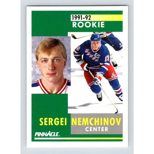 1991-92 Pinnacle #317 Sergei Nemchinov NM-MT New York Rangers Hockey Card - Hockey Card Single