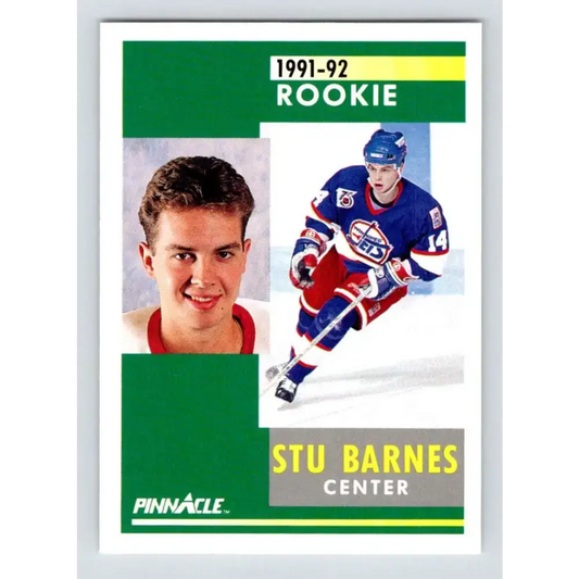 1991-92 Pinnacle #319 Stu Barnes NM-MT Winnipeg Jets Hockey Card - Hockey Card Single
