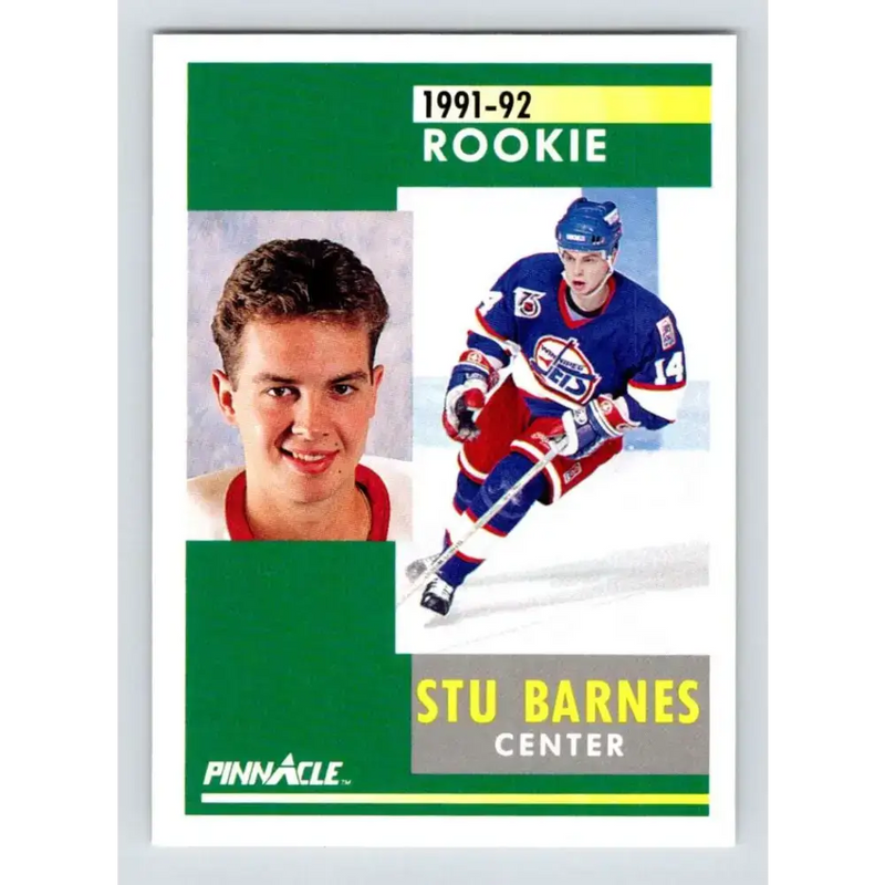 1991-92 Pinnacle #319 Stu Barnes NM-MT Winnipeg Jets Hockey Card - Hockey Card Single
