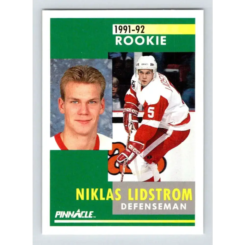 1991-92 Pinnacle #320 Nicklas Lidstrom NM-MT RC Rookie Detroit Red Wings Hockey Card - Hockey Card Single