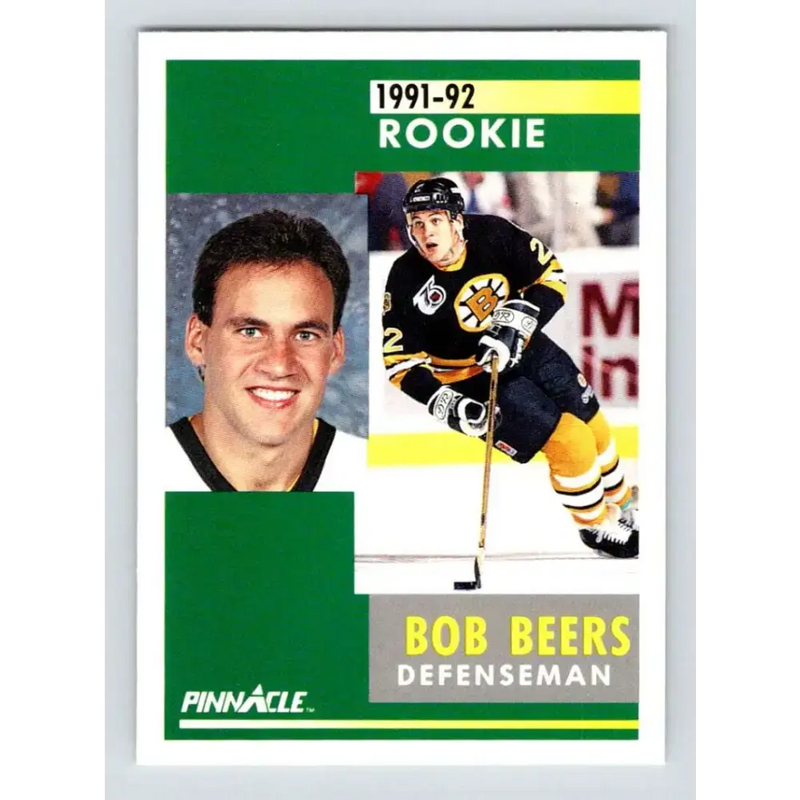 1991-92 Pinnacle #326 Bob Beers NM-MT Boston Bruins Hockey Card - Hockey Card Single