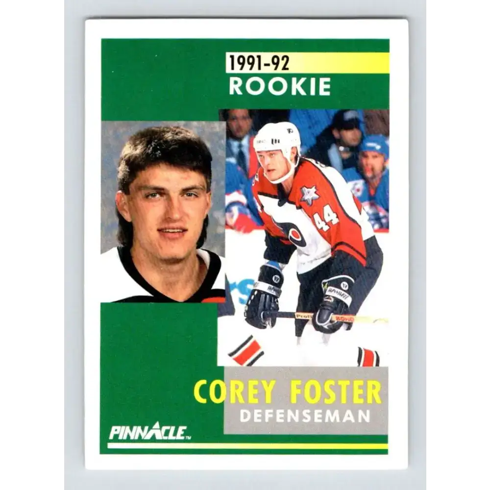 1991-92 Pinnacle #332 Corey Foster NM-MT RC Rookie Philadelphia Flyers Hockey Card - Hockey Card Single