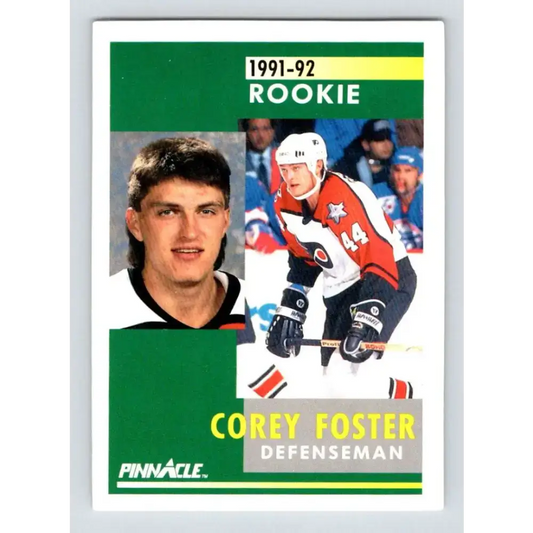 1991-92 Pinnacle #332 Corey Foster NM-MT RC Rookie Philadelphia Flyers Hockey Card - Hockey Card Single