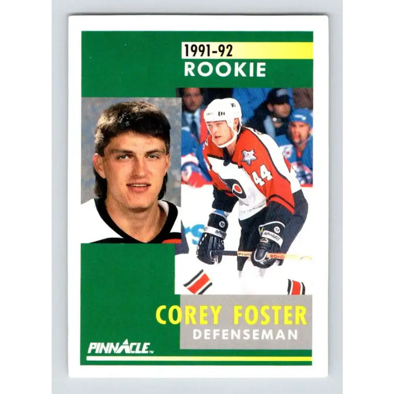 1991-92 Pinnacle #332 Corey Foster NM-MT RC Rookie Philadelphia Flyers Hockey Card - Hockey Card Single