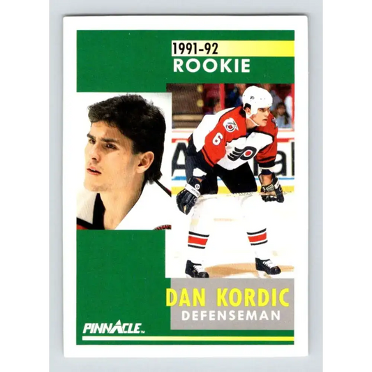 1991-92 Pinnacle #338 Dan Kordic NM-MT RC Rookie Philadelphia Flyers Hockey Card - Hockey Card Single
