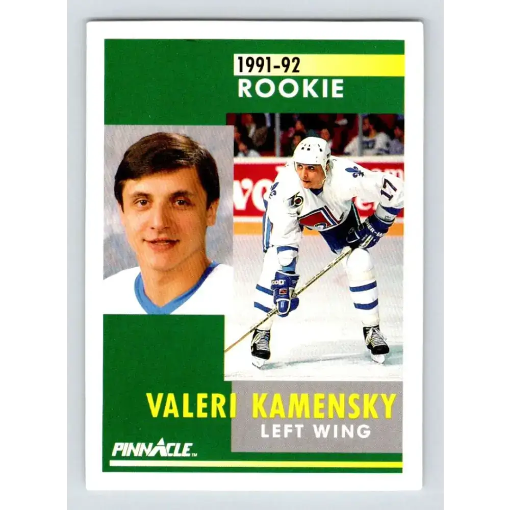 1991-92 Pinnacle #340 Valeri Kamensky NM-MT RC Rookie Quebec Nordiques Hockey Card - Hockey Card Single