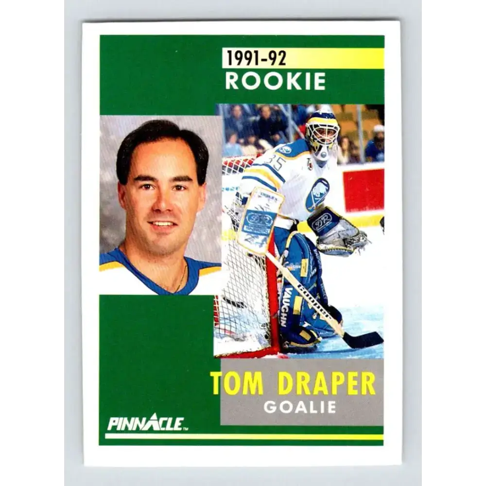 1991-92 Pinnacle #341 Tom Draper NM-MT RC Rookie Buffalo Sabres Hockey Card - Hockey Card Single