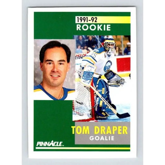 1991-92 Pinnacle #341 Tom Draper NM-MT RC Rookie Buffalo Sabres Hockey Card - Hockey Card Single