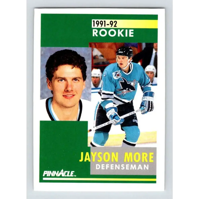 1991-92 Pinnacle #342 Jayson More NM-MT RC Rookie San Jose Sharks Hockey Card - Hockey Card Single