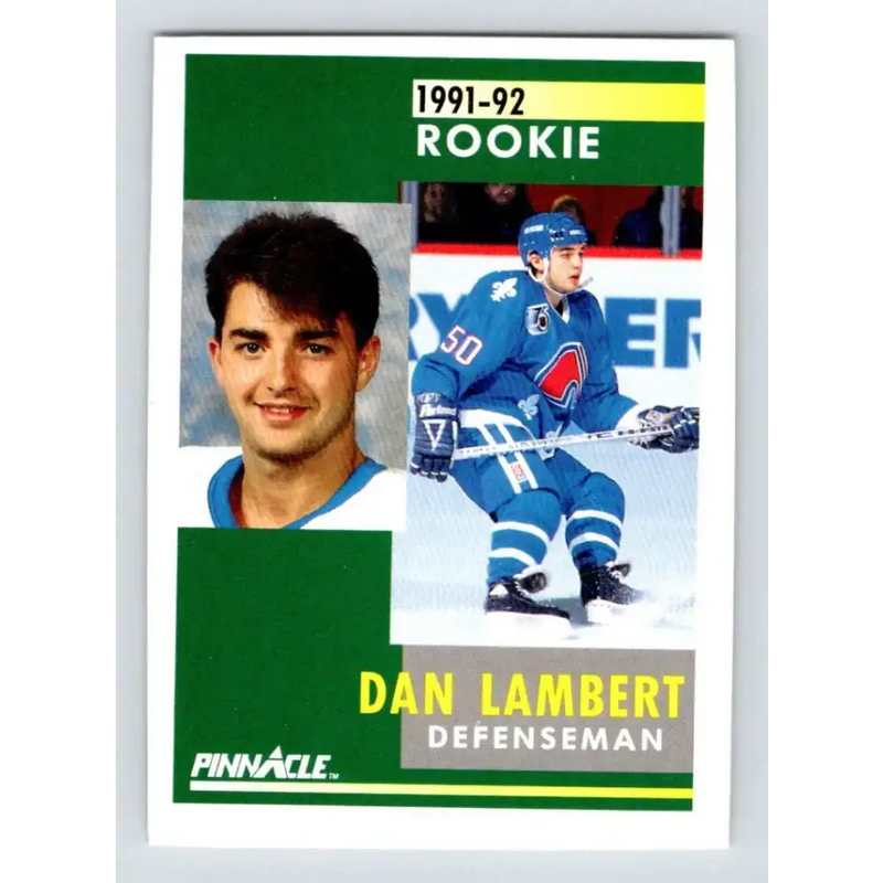 1991-92 Pinnacle #346 Dan Lambert NM-MT RC Rookie Quebec Nordiques Hockey Card - Hockey Card Single