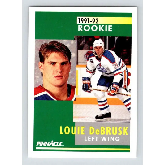 1991-92 Pinnacle #347 Louie DeBrusk NM-MT RC Rookie Edmonton Oilers Hockey Card - Hockey Card Single