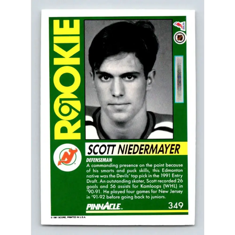 1991-92 Pinnacle #349 Scott Neidermayer NM-MT New Jersey Devils Hockey Card - Hockey Card Single